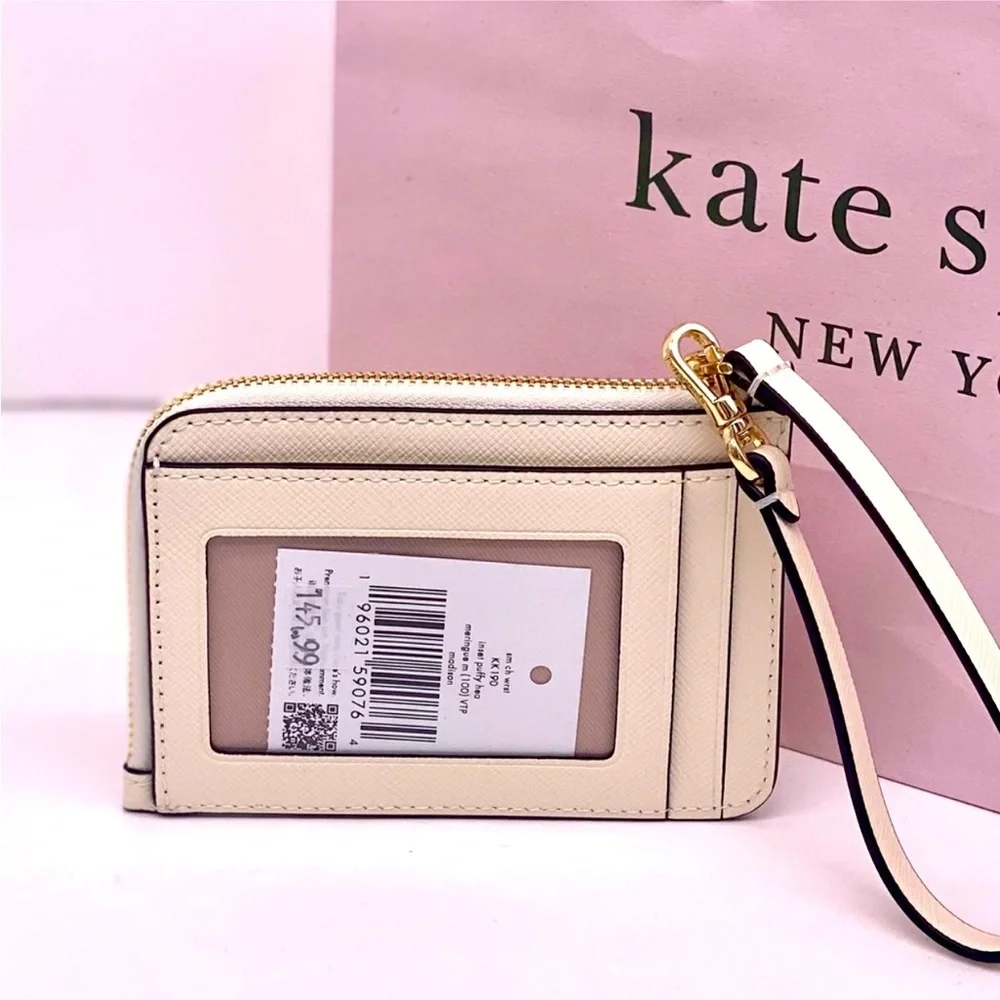Kate Spade Cream and Red Heart Wristlet Wallet